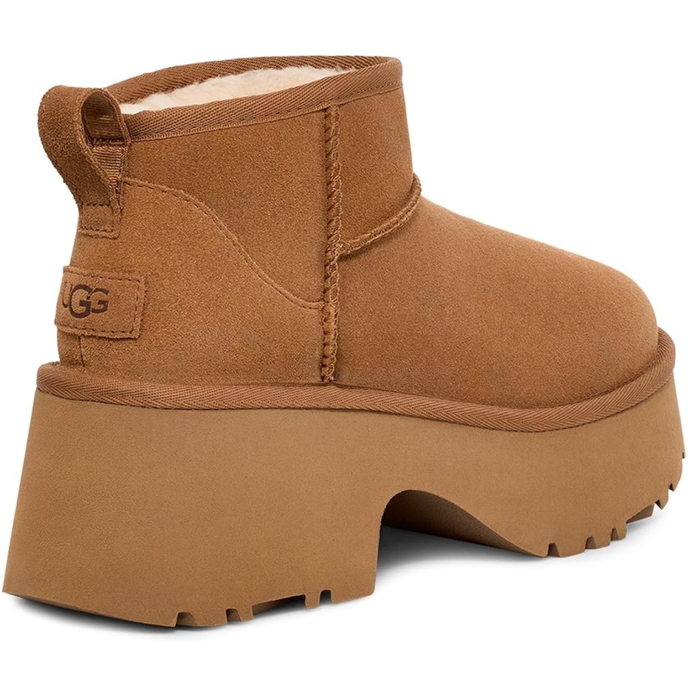 UGG Tan Winter Boots with Suede Upper and Rubber Sole